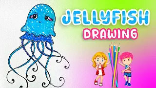 Jellyfish Drawing | How To Draw A Jellyfish | Art for Kids