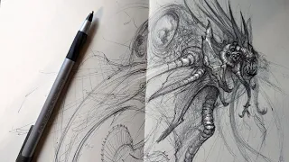 Drawing Scary Aquatic Creatures with A Ballpoint Pen