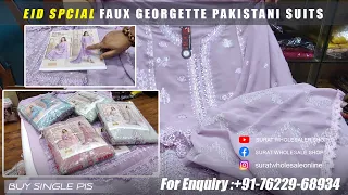 Eid Special Designer Faux Georgette Pakistani Suits  Fancy Dress Material Punjabi Boutique  Surat