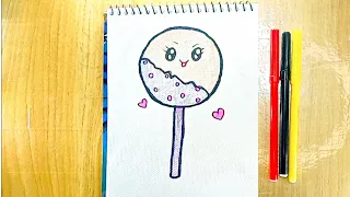 How to Draw a Cute❤️ LOLIPOP Easily | Drawing for Kids and Toddlers ##cute lollipop #drawing