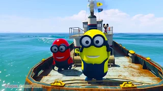 FUN LEARN COLORS w- COLORED MINIONS On ATV for Children Nursery Rhymes Songs