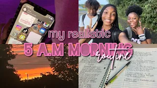 my realistic 5 a.m. morning routine + mini school vlog ♡