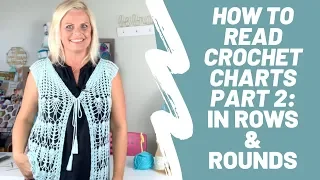 How to Read Crochet Charts Part 2: Reading stitch pattern charts even in rows and rounds