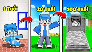 CUỘC SỐNG HUY NOOB TỪ 1 TUỔI ĐẾN 100 TUỔI TRONG MINECRAFT