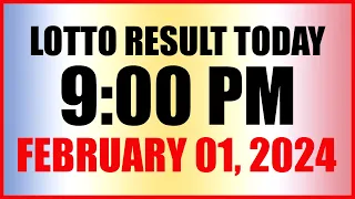 Lotto Result Today 9pm Draw February 1, 2024 Swertres Ez2 Pcso