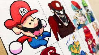 Drawing FRIDAY NIGHT FUNKIN' - Mario' Madness / Speedrunner Mario Any% / Mario 85 PC Port