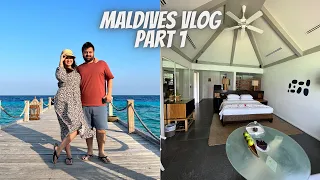 Maldives Vlog (Part 1) | Water Villa Tour, Feeding Fishes & More