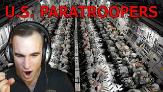 Estonian Soldier reacts to U.S. PARATROOPERS