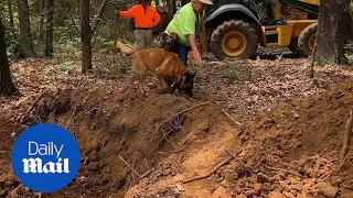 Cadaver dog leads cops to excavate site in search of missing mother