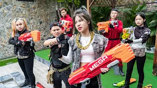 LTT Nerf War : Couple SEAL X  Warriors Nerf Guns Fight Crime Dr Lee Rescue Captain