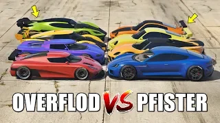 GTA 5 ONLINE - OVERFLOD VS PFISTER (WHICH IS FASTEST?) | Koenigsegg VS Porsche