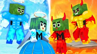 Monster School : Baby Zombie Vs Squid Game Doll Angel and Devil Family - Minecraft Animation