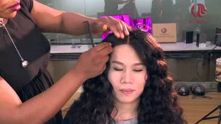 Humorous-men try virgin human hair and women's make up---hot beauty hair show