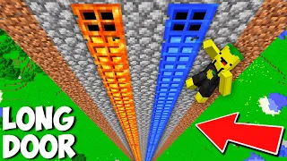 Which LONGEST DOOR SHOULD I CHOOSE in Minecraft ? LAVA VS WATER LONGEST DOOR !