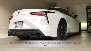 Lexus LC500 With PPE headers and PPE catless mid-pipe