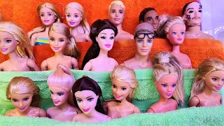 ESCAPED? ALL THE BARBIE DOLLS IN MY COLLECTION FOR WATER TREATMENTS! how to wash old Darinelka dolls