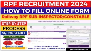 HOW To Fill RPF Constable Form 2024| Railway RPF Form kaise bhare|RPF form fill up  #railway #rpf