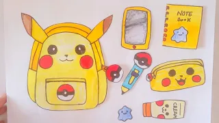 POKEMON SCHOOL BAG PAPERDIY TUTORIAL 포켓몬 학교 가방 종이 DIY#asmr #papercraft