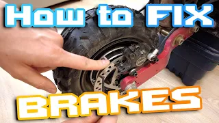 How to Fix Brakes in Electric Scooter Ebike 🛠 Change Brake Pads 🛴Bent Brake Disc & Scraping noise 🍕🍻