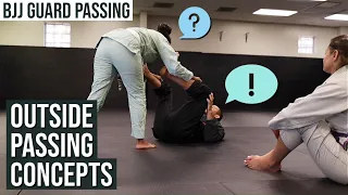 Open Guard Passing Concepts [Forcing the Outside Pass] BJJ GUARD PASSING