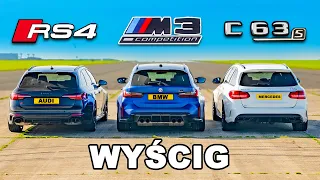 Nowe RS4 vs M3 vs AMG C63: WYŚCIG KOMBI!