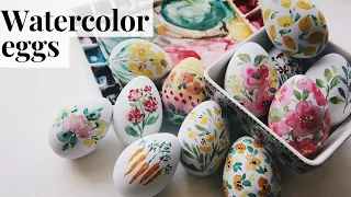 Watercolor Easter eggs - 12 simple ideas for real eggs or fake!