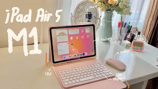 💫 ipad air 5 (starlight) aesthetic unboxing | accessories & set up 📦
