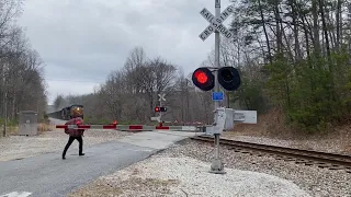 Train misses hitting man by seconds !!! CSX close call !! WARNING