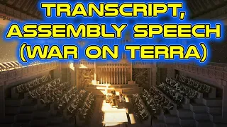 Transcript, Assembly Speech (war on Terra) | Best of r/HFY | 1881 | Humans are Space Orcs