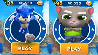 Sonic Dash vs Talking Tom Gold Run - Movie Sonic vs All Bosses Zazz Eggman - All Characters Unlocked