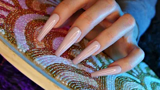 ASMR with Beads & Sequins | Fast Scratching | some Tapping | some Tracing | Long Nails | No Talking