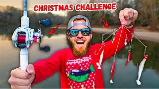 Christmas Gear ONLY Fishing Challenge (SURPRISE Catch!!)