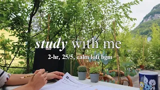 2-Hour Study With Me 🌿 | Pomodoro 25/5, Lofi Music, outside study!