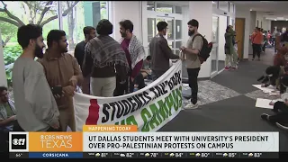 UT Dallas students meet with university president over pro-Palestinian protests