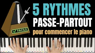 5 rythmes faciles et passe-partout au piano pour les débutants - Tutoriel facile