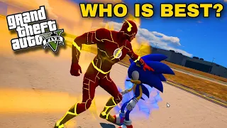 SONIC VS FLASH IN GTA 5 - WHO IS BEST ? | Part 1