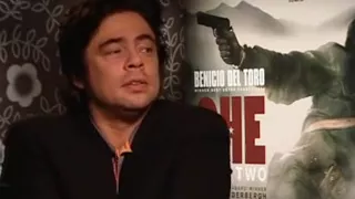 Why did Benicio del Toro walk out of Che interview?