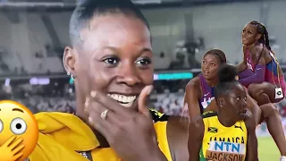 OMG! Shericka Jackson Reacts to winning the Women's 200m finals beating sha'carri & gabby thomas