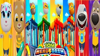 Talking Tom Hero Dash - All Heroes Orange Colour Suit & Saving All Heroes Classic Running Gameplay