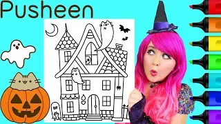 Coloring Pusheen Cat Halloween Coloring Page Prismacolor Markers | KiMMi THE CLOWN