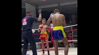 14 year old Petseenin TigerMuayThai wins by TKO @ Omnoi Stadium