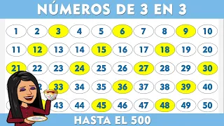 NÚMEROS DE 3 en 3 hasta 500 I 3 EN 3 hasta 500 I Los Múltiplos de 3 hasta el 500