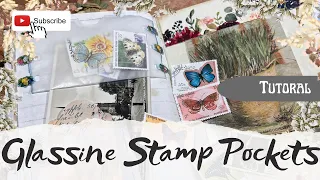 Junk Journal - Tutorial Faux glassine paper ephemera Stamp Pockets Eco Friendly