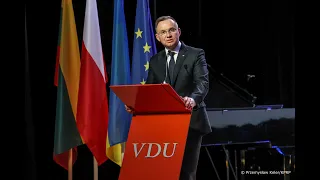 Kowno. Wystąpienie Prezydenta Andrzeja Dudy na konferencji „The Idea of Europe Forum”