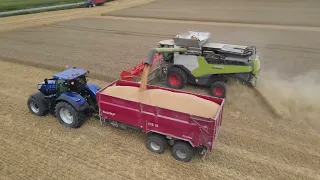 Harvest | Claas Lexion 6800 & + New holland T7.315 HD BLUEPOWER & Baastrup 18T