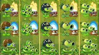 Pvz 2 Gameplay - All Peashooters & Torchwood & Pea Vine Combo Challenge - Which Team Plant Will Win