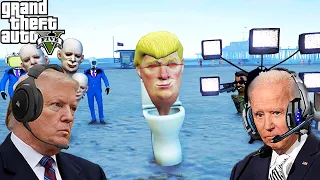 US Presidents Survive Skibidi Toilet Invasion In GTA 5