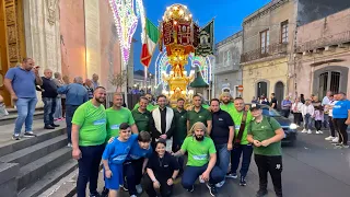 Trionfale uscita Cereo Sant’Antonio. Festa Sant’Antonio di Padova - Gravina di Catania