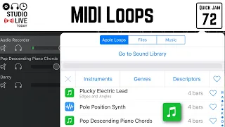 How to use MIDI loops in GarageBand iOS (iPhone/iPad)