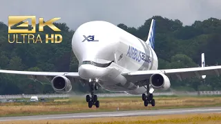 (4K) Airbus A330-743L Beluga XL 3 F-GXLI arrival at XFW Airbus Hamburg